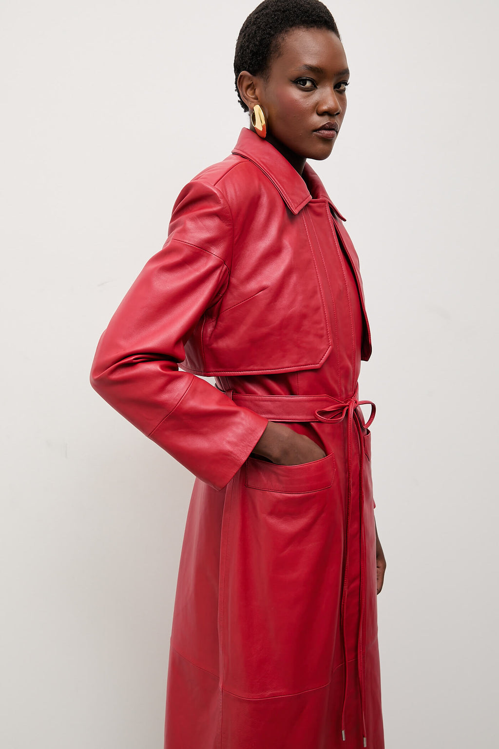 Answear.LAB skórzany płaszcz