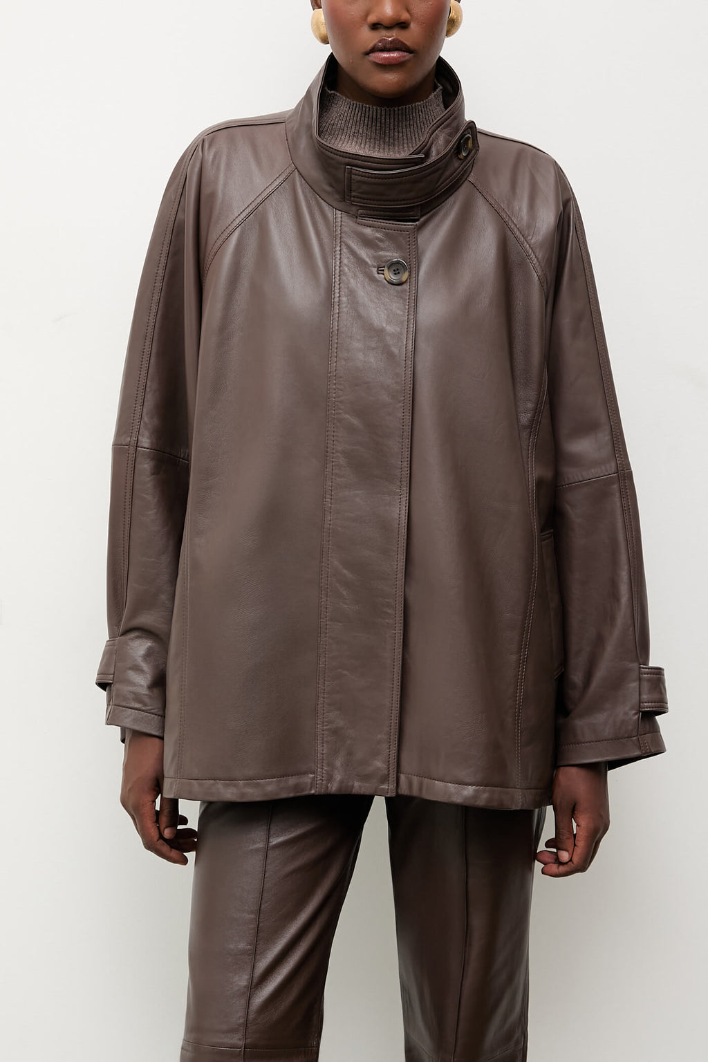 Answear.LAB skórzana kurtka z kołnierzem