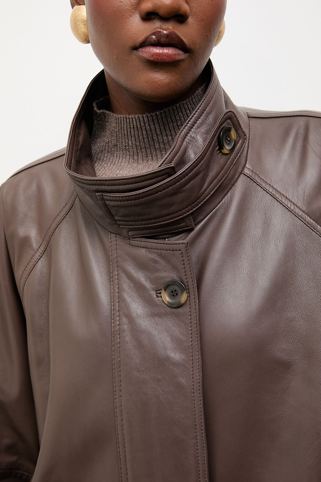 Answear.LAB skórzana kurtka z kołnierzem