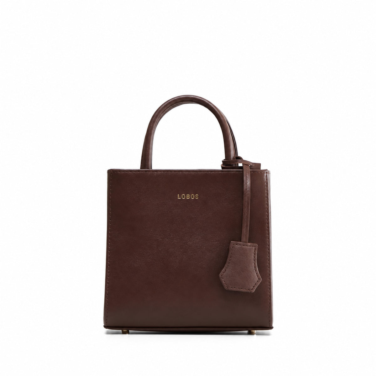 MINI E Cheval – front, with a leather tag in the colour of the bag